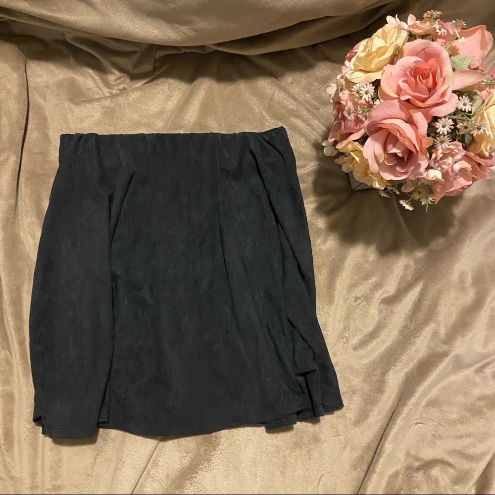 Garage Faux Suede Flowy Skirt
